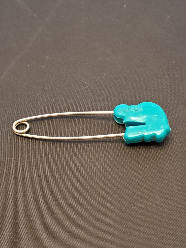 Vintage 1960's Blue Turtle Locking Diaper Pin