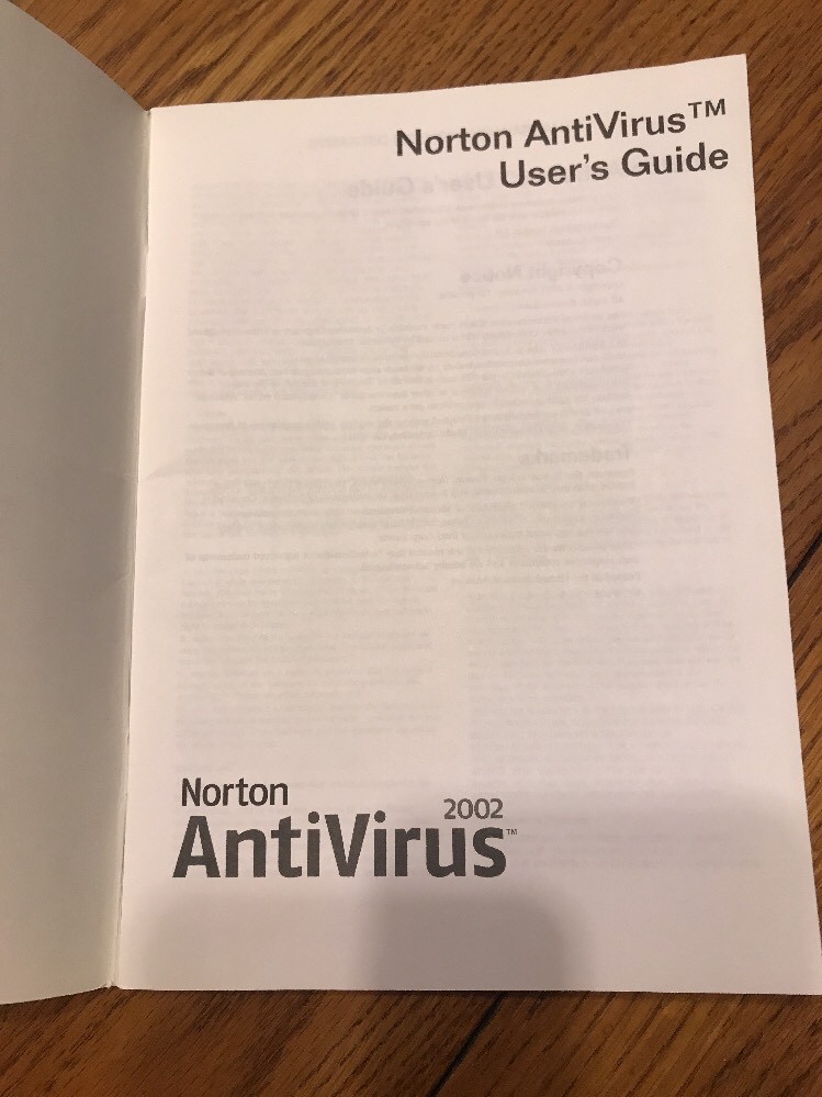 NORTON ANTIVIRUS 2002 User’s Guide Instructions Only Ships N 24h