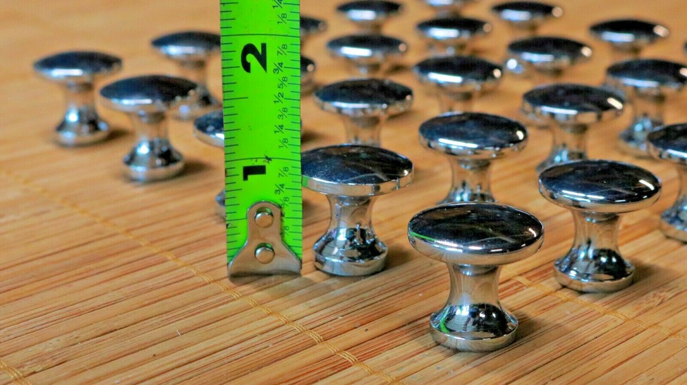 LOT of 40 Slender Chrome Knobs Drawer Pull Classic Simple elegant MG