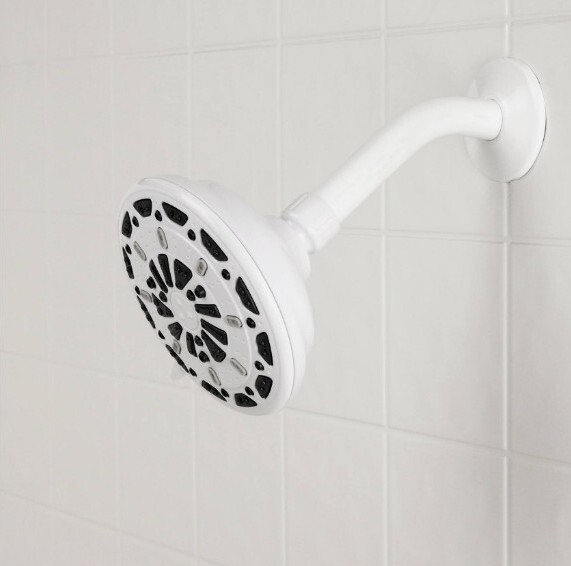 Waxman Serene 3 Powerful Spray White Finish Shower Head 2X Spray Coverage