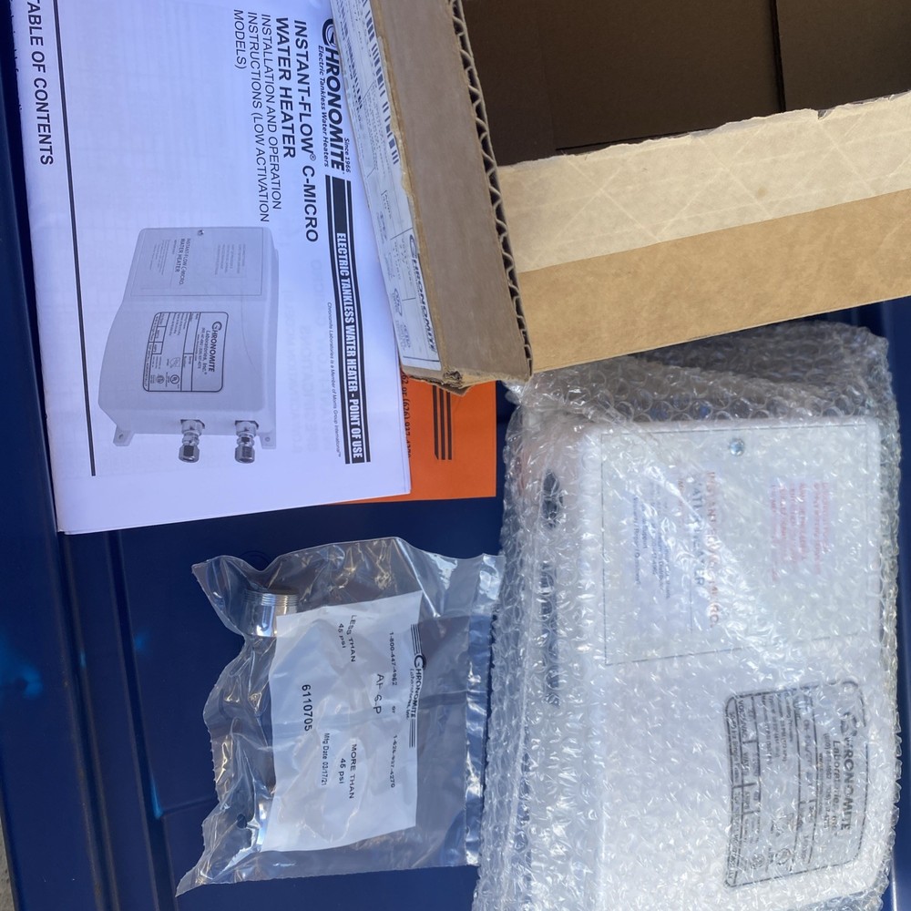 Tankless Point of Use Water Heater Chronomite CMI-40L/277 Instant Flow Micro