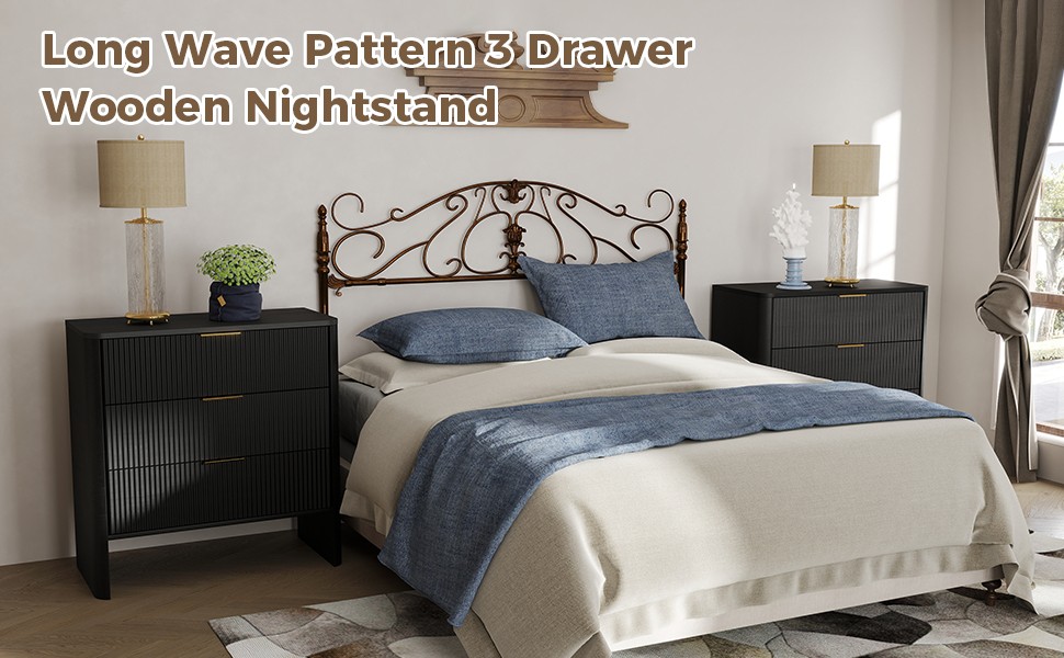 Modern Wavy Pattern Drawer Cabinet For Bedroom Hallway