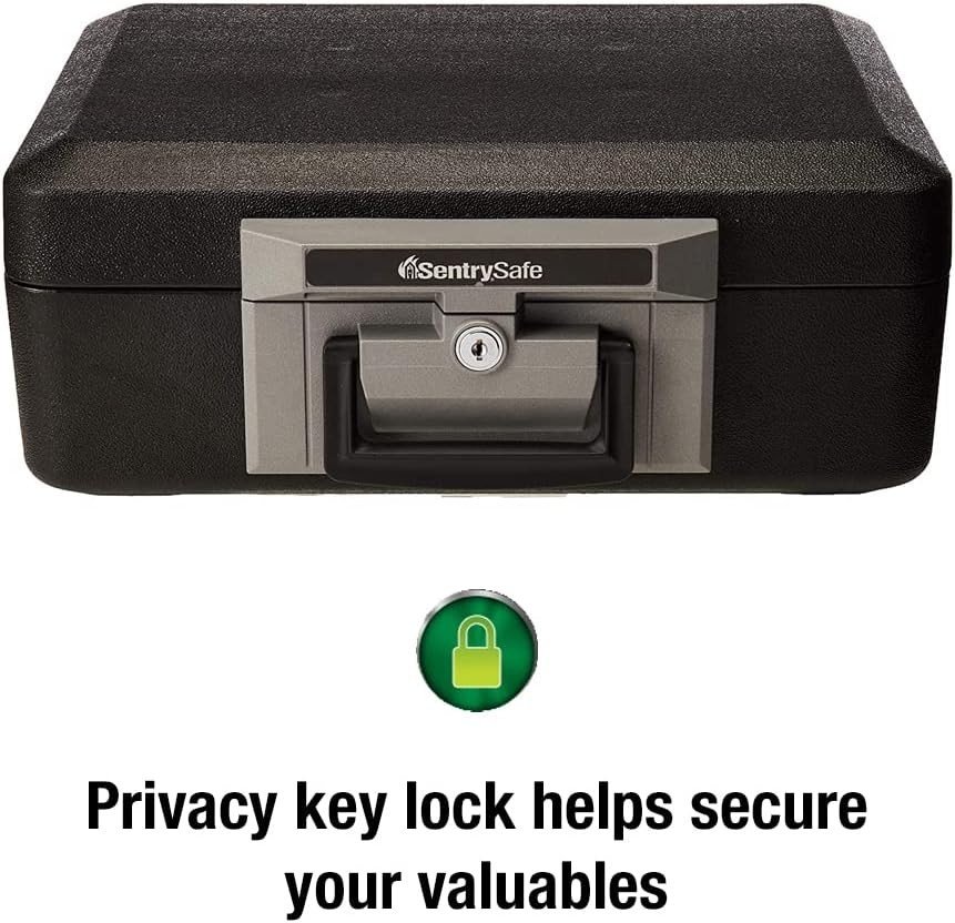 Fireproof Safe Box with Key Lock, Chest Safe with Carrying Handle to Secure M...
