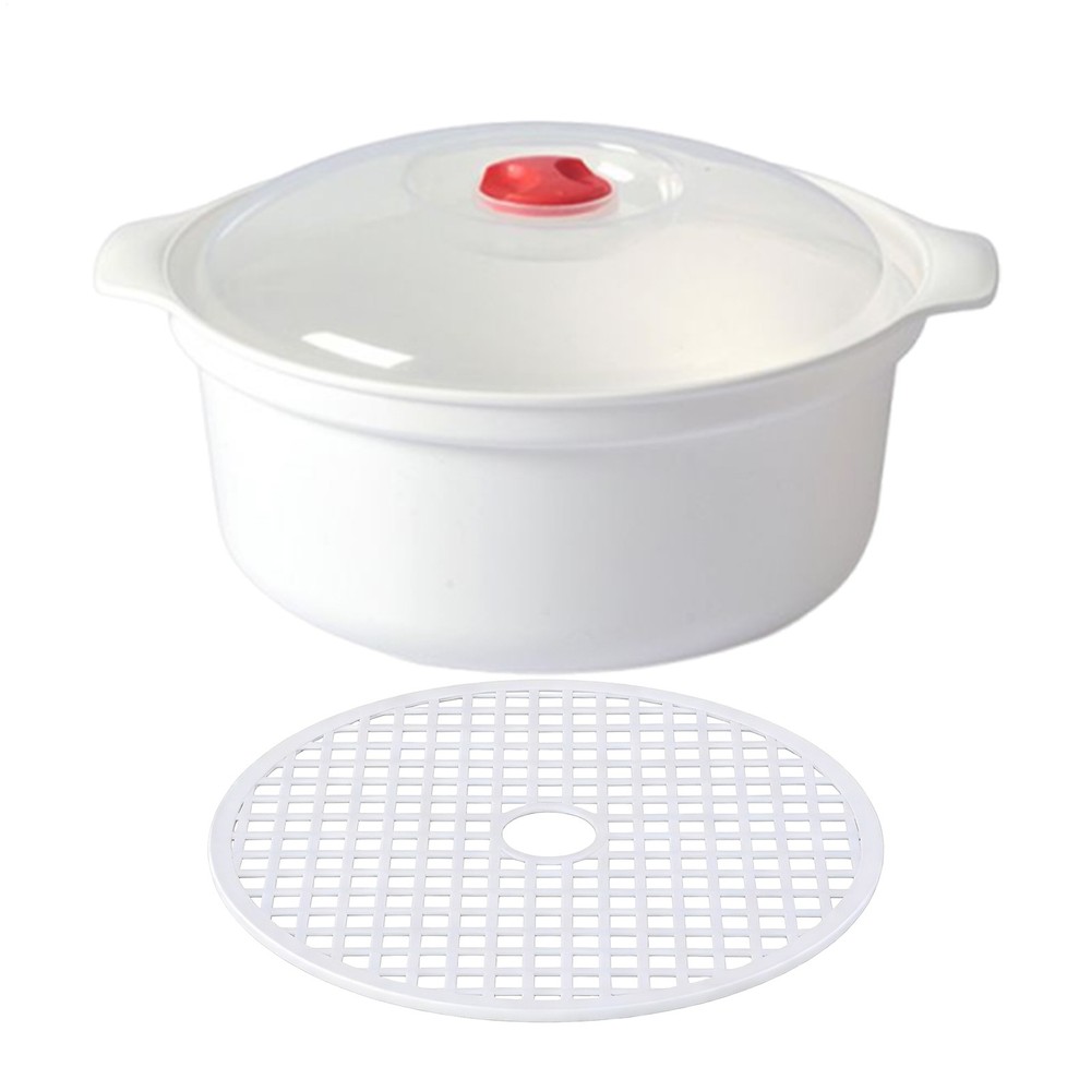 Steamer for Microwave Kitchen Cooking Containers with Lid and security