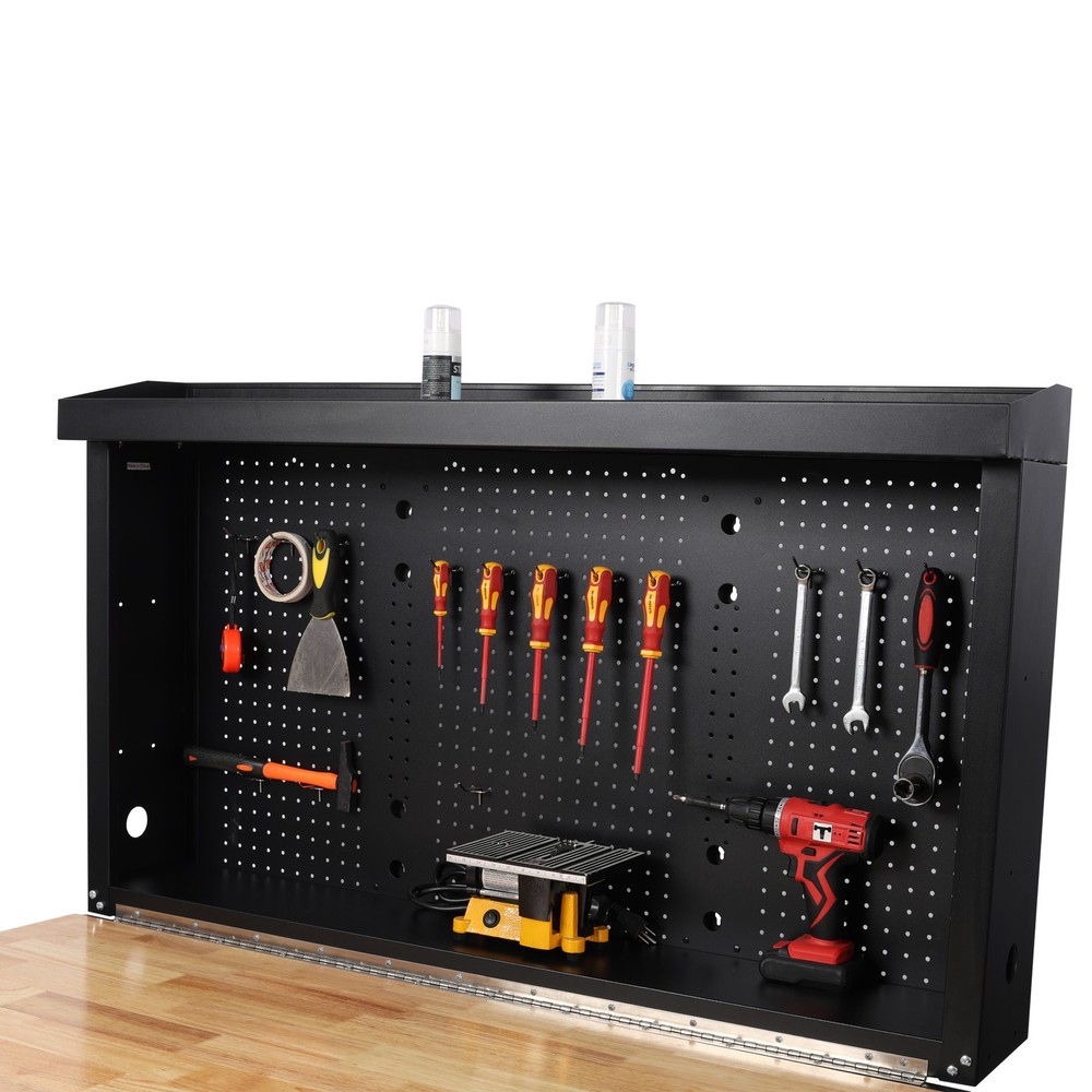 Wall Mounted Workbench, Robust Space-Saving Foldable Workbench with Rubberwood