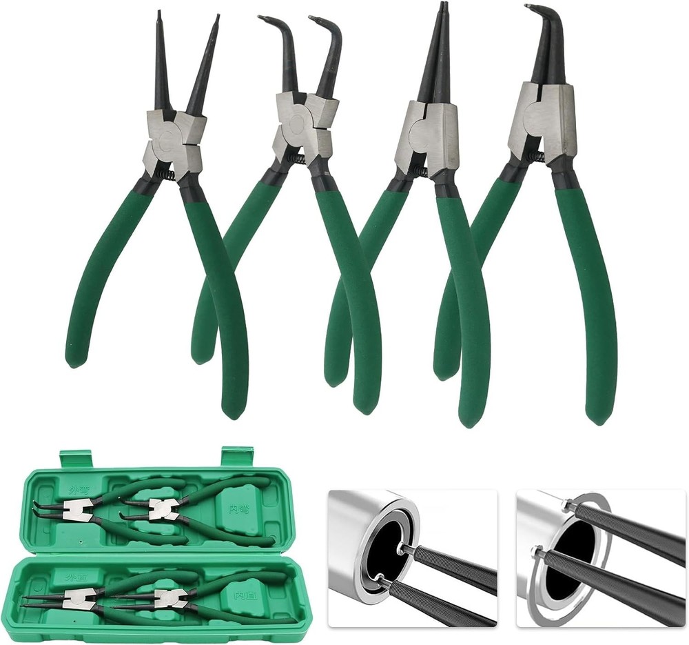Professional Quality 7" Snap Ring Pliers Set - Heavy Duty & Rust-Resistant