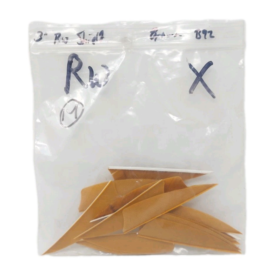 14 Count Archery Arrow Feathers 3" Right Wing Shield: Desert Brown