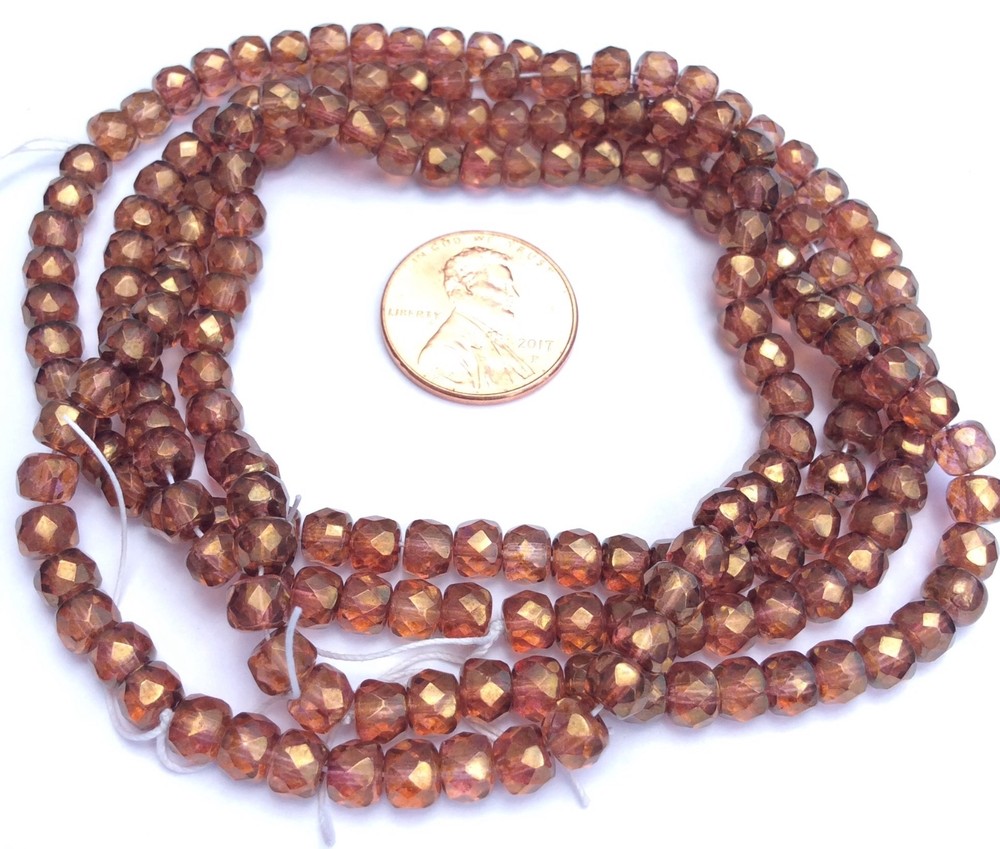 Fine Trade Czech Translucent Rusty luster fire Polished Glass beads