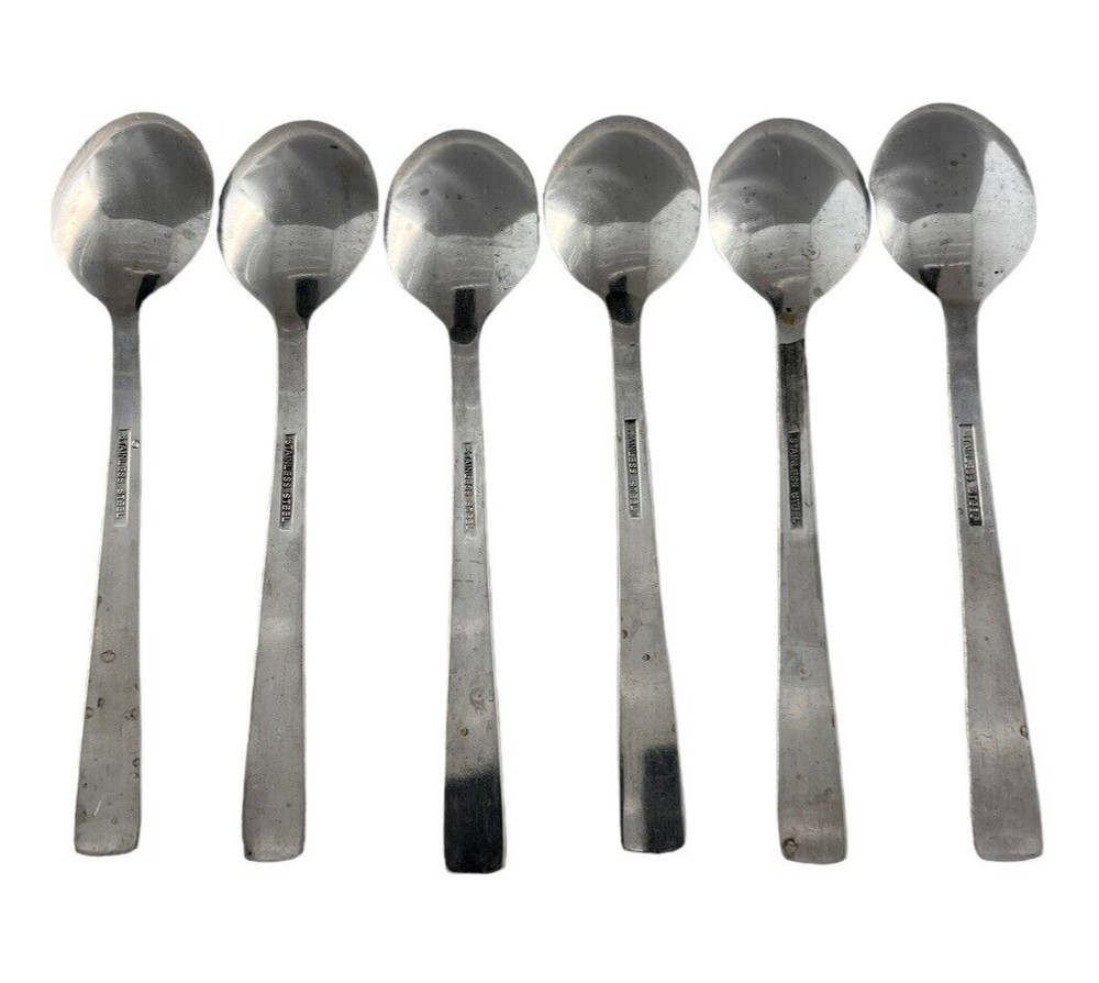 MCM Present Claudia Pattern Spoons Child Demitasse 5 1/2” Stainless Flatware 6