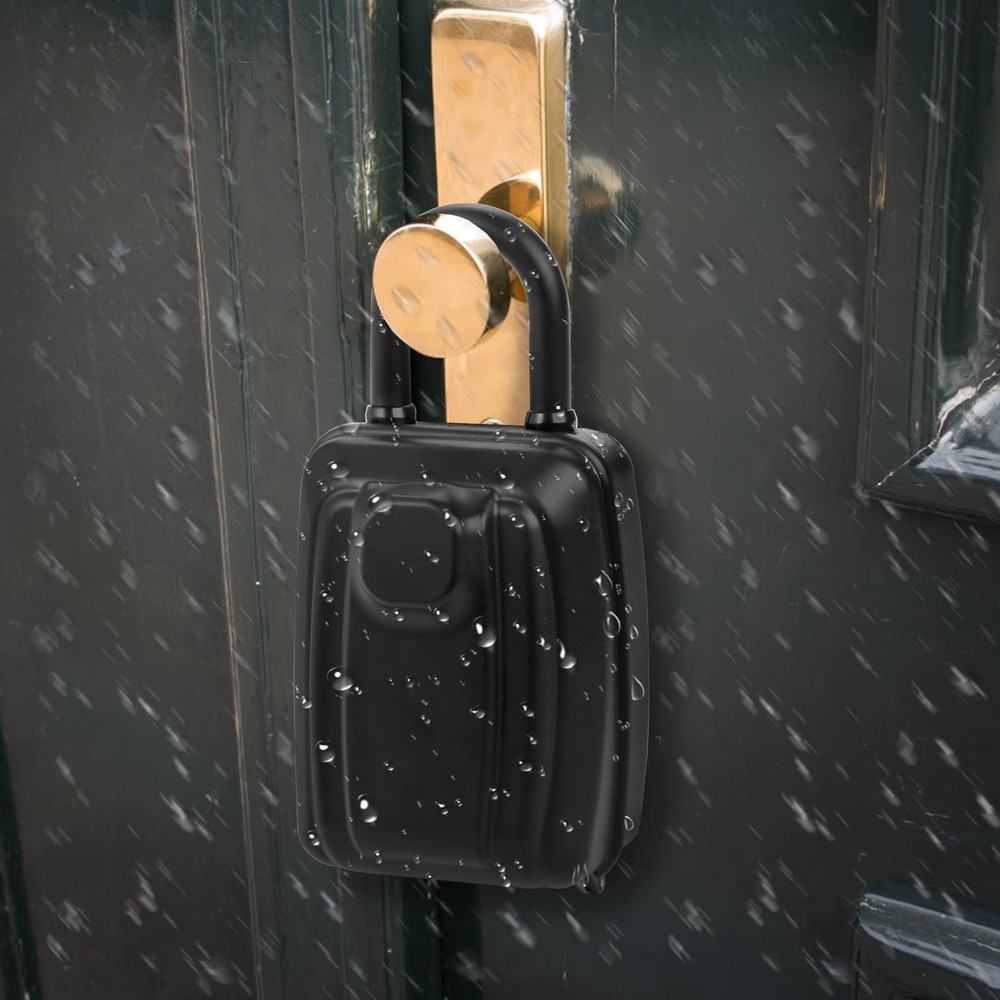 Key Lock Box for Outside, Waterproof Key Lockbox with 12-Digit Push Button Co...