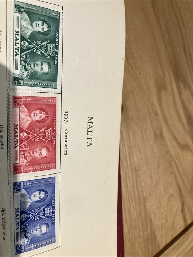 MALTA 1937 CORONATION STAMP SET MINT
