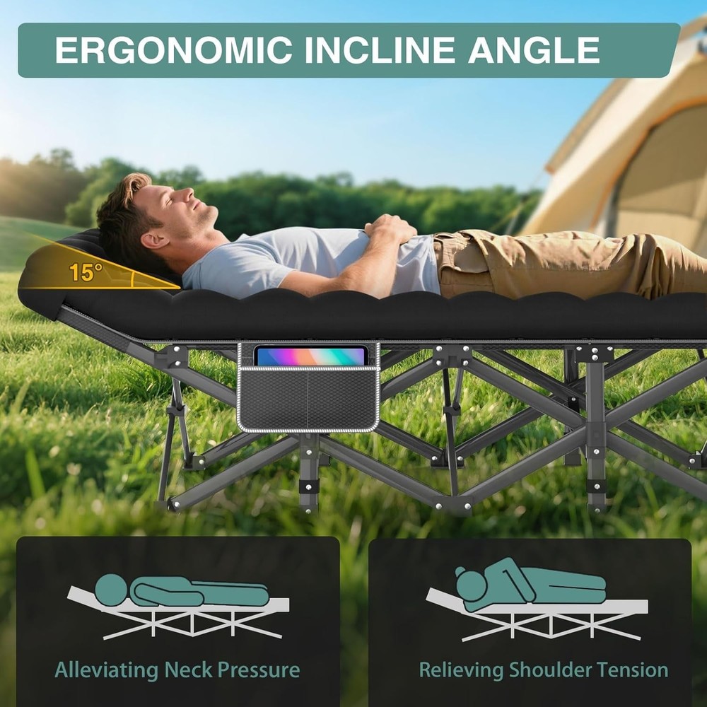 Compact Foldable Sleeping Cot - Waterproof & Lightweight for Adventurous Sleep