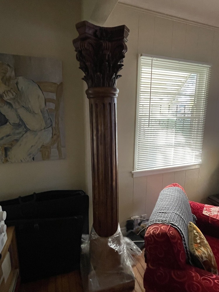 Solid Wood Hand Carved Indonesian Columns (2 For $1200)