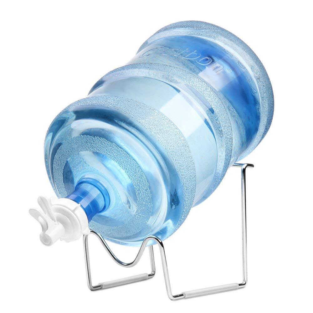 Water Dispenser Stand 2-5 Gallon Water Jug Holder Metal Plated Cradle Set wit...