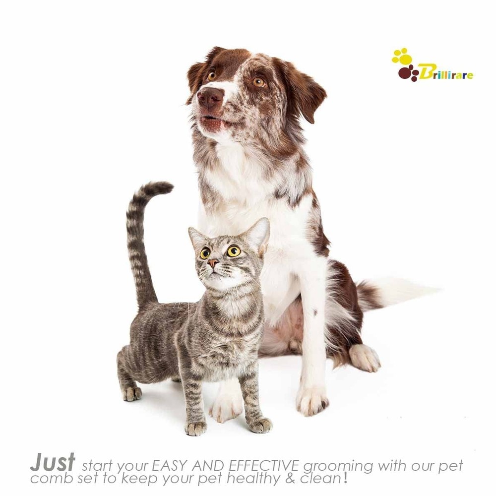 Soft Silicone Pet Grooming Brushes - Adjustable Handle for Dogs & Cats, 2 Pack
