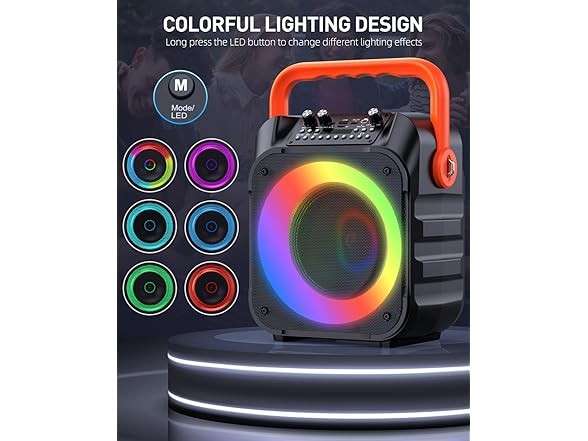 Karaoke Machine with 2 Wireless Mics Black