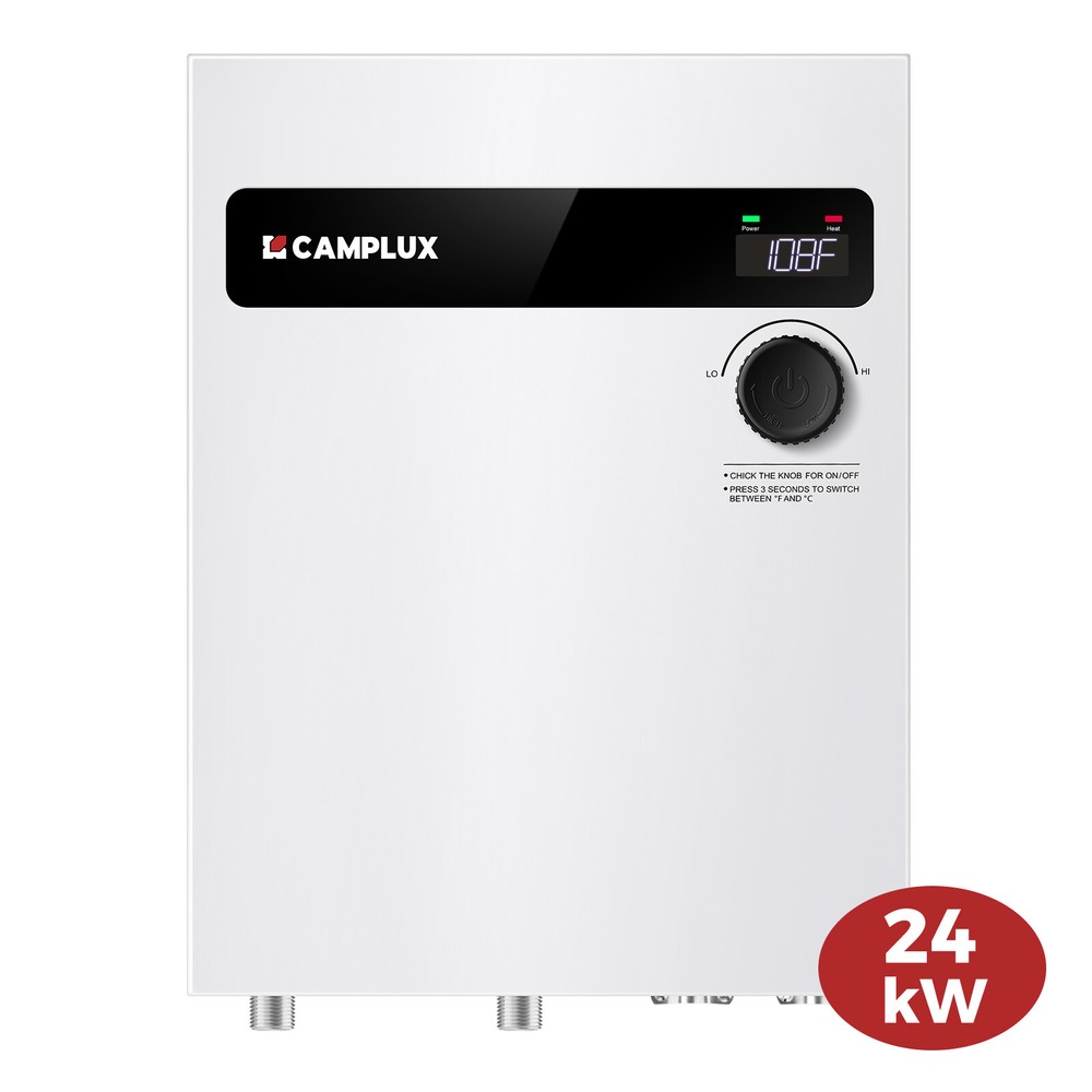 CAMPLUX Tankless Water Heater Electric 8/14/18/27kW 240V for Whole House Shower