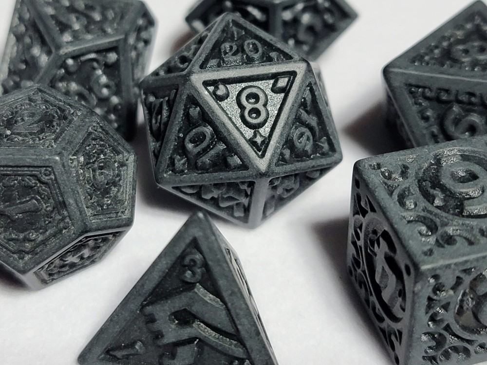 Hellforged Iron Dice Set Poly RPG DnD Dungeons Dragons AD&D Pathfinder d20