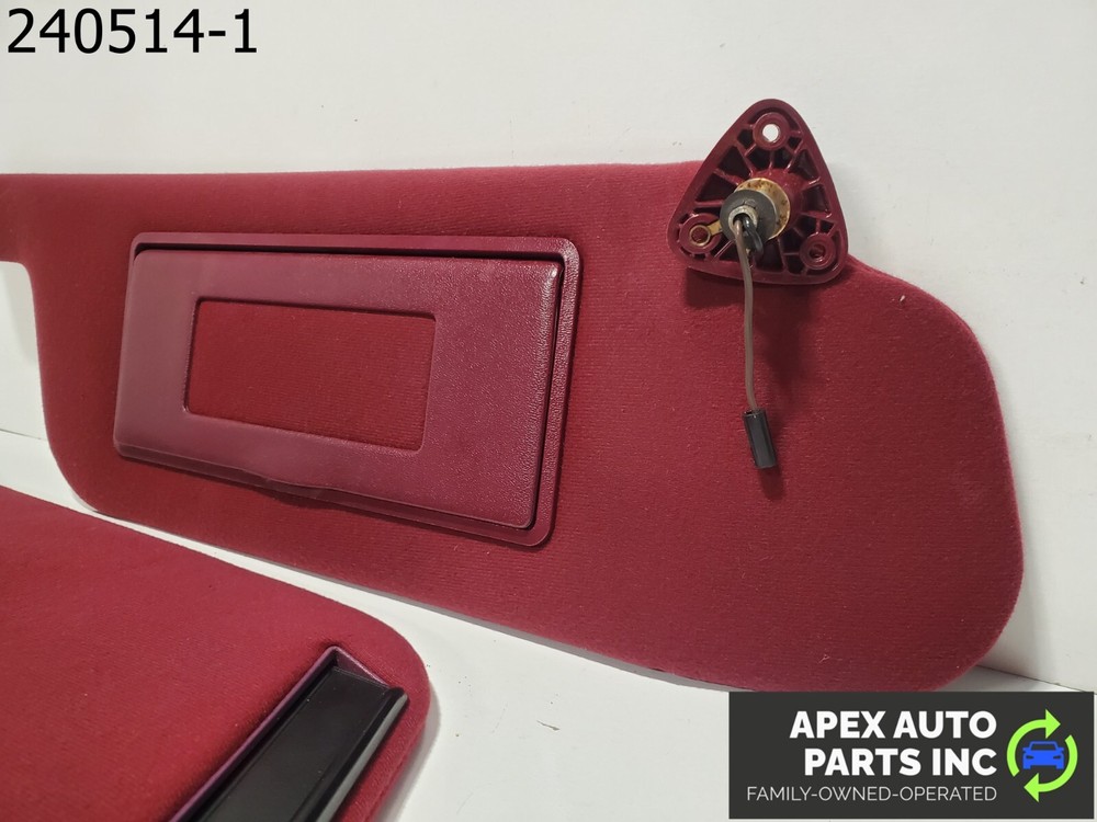 OEM 1988 Buick Electra Red Left Right LH RH Visors Pair Set