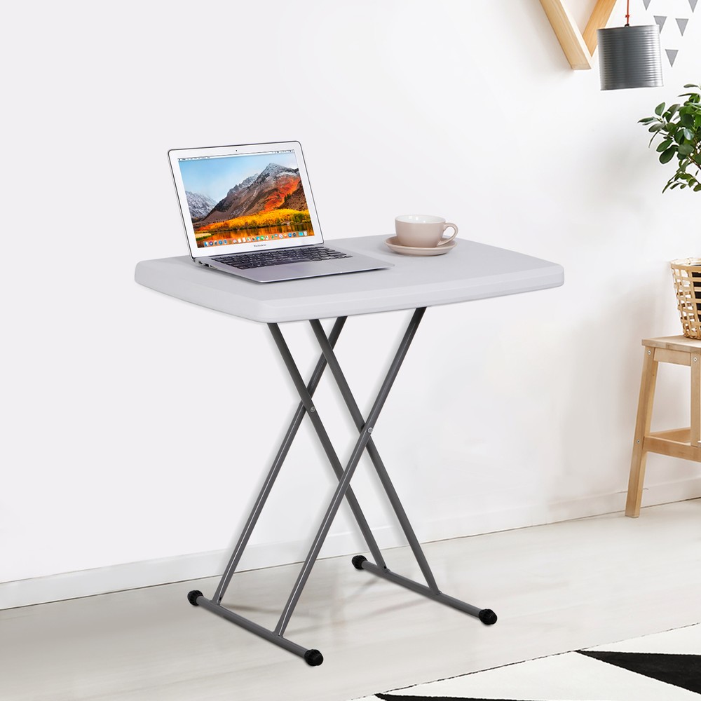 30" Plastic Party Table for Puzzles Crafting Fold in Half Camping Table Utility