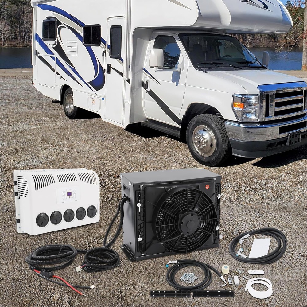 600W Car Air Conditioning Kit Complete AC Internal & External Units w/ Remote