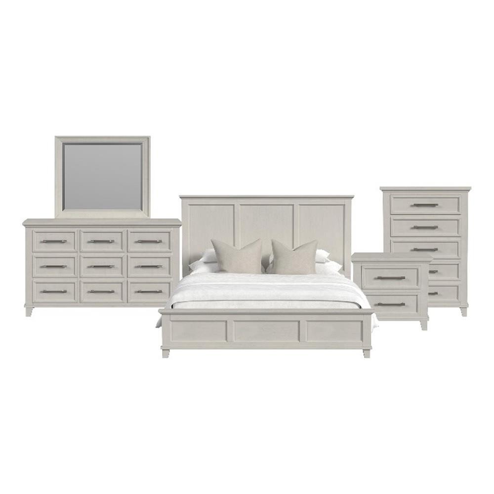 Henrik King Panel 5PC Bedroom Set in Ivory
