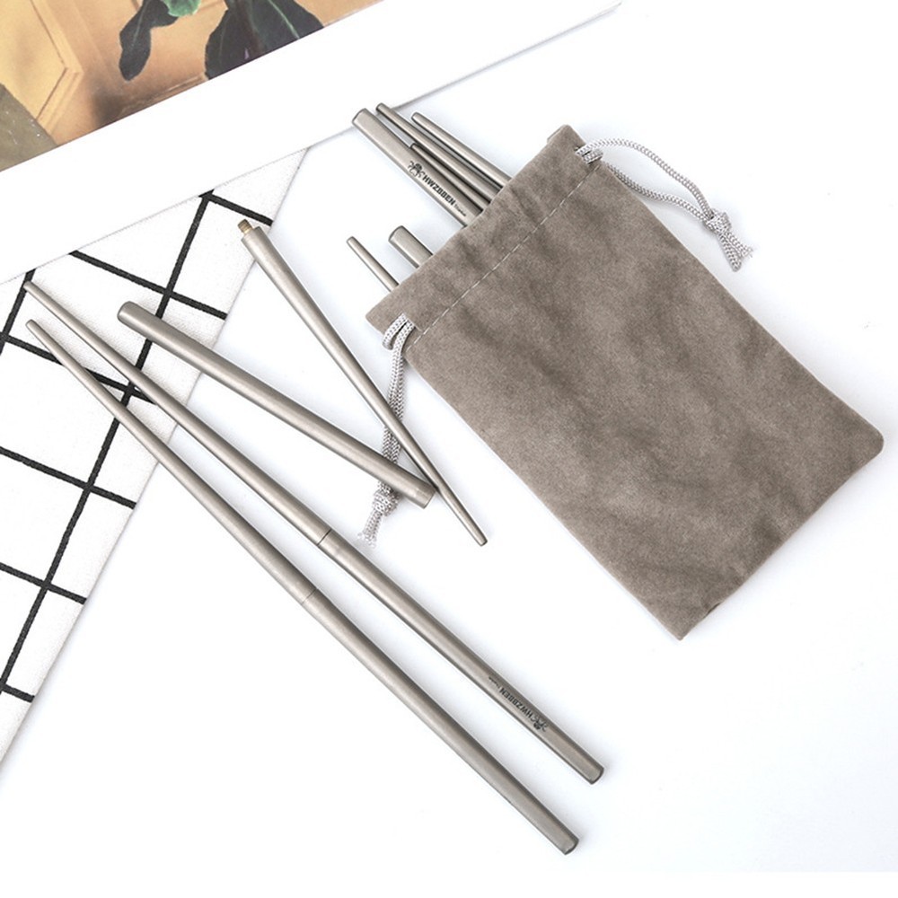 Foldable Titanium Chopsticks Set for Camping and Backpacking Easy to Carry