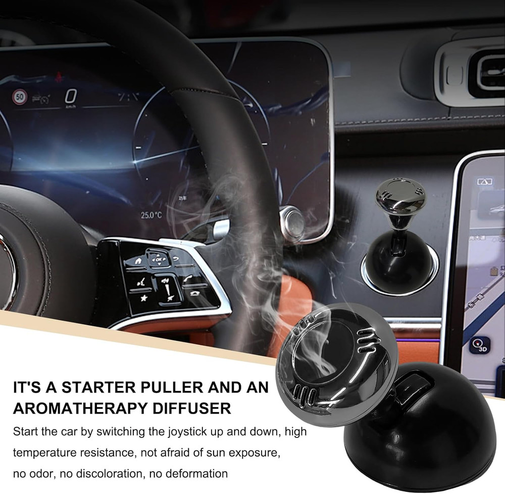 Joystick Car Push Start Button Cover, Metal Car Starter Engine Start Stop Button
