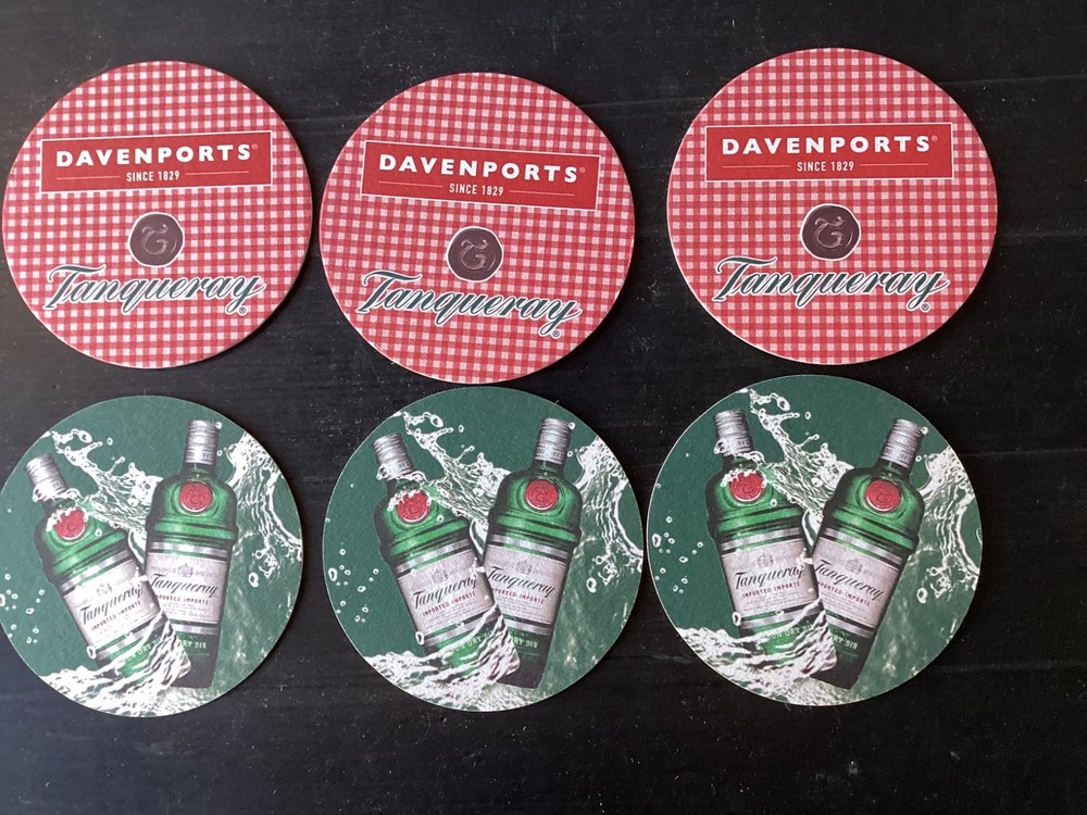 6 x Tarqueray Gin ,Australian Issue collectable COASTERS ,