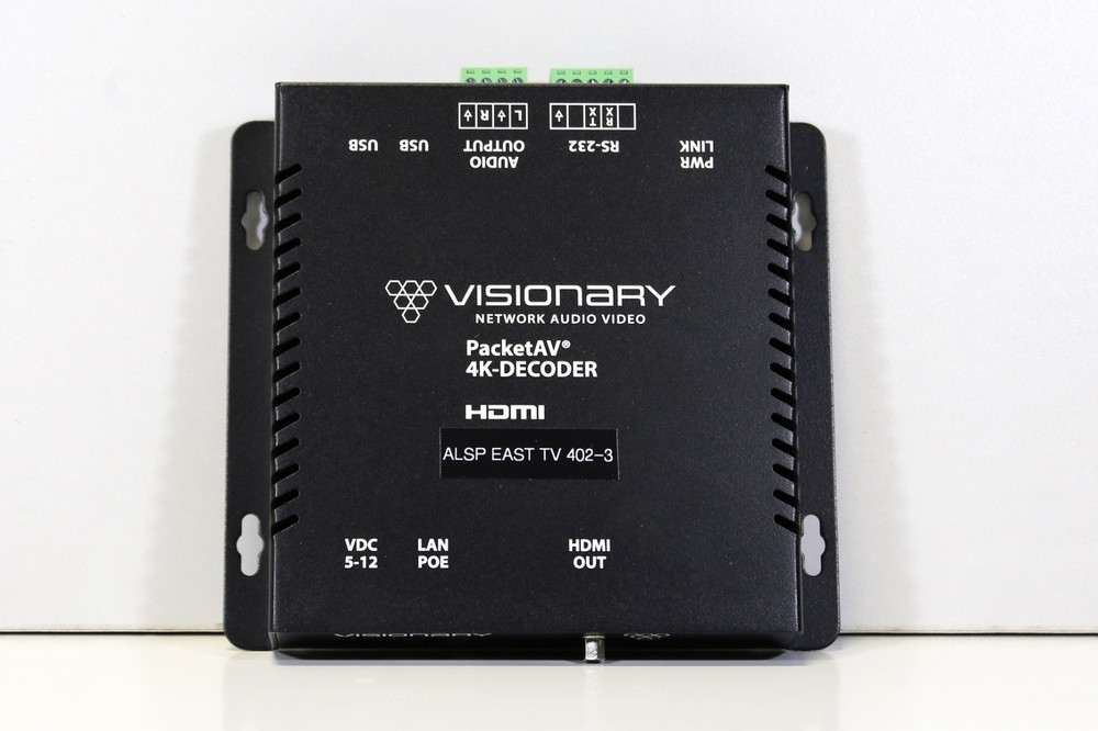 Visionary Solutions D4100 Decoder – 4K UHD Over IP Network Decoder – OPEN BOX