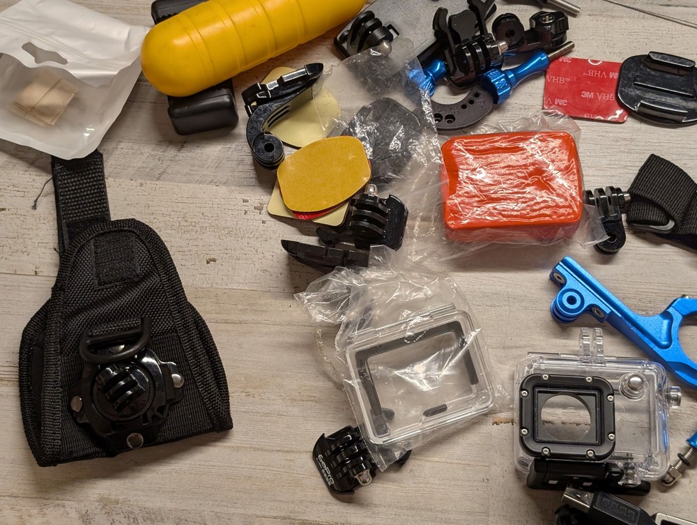 GoPro HERO4 Silver Action Camera Bundle w Housing Mounts Batteries Case Bundle
