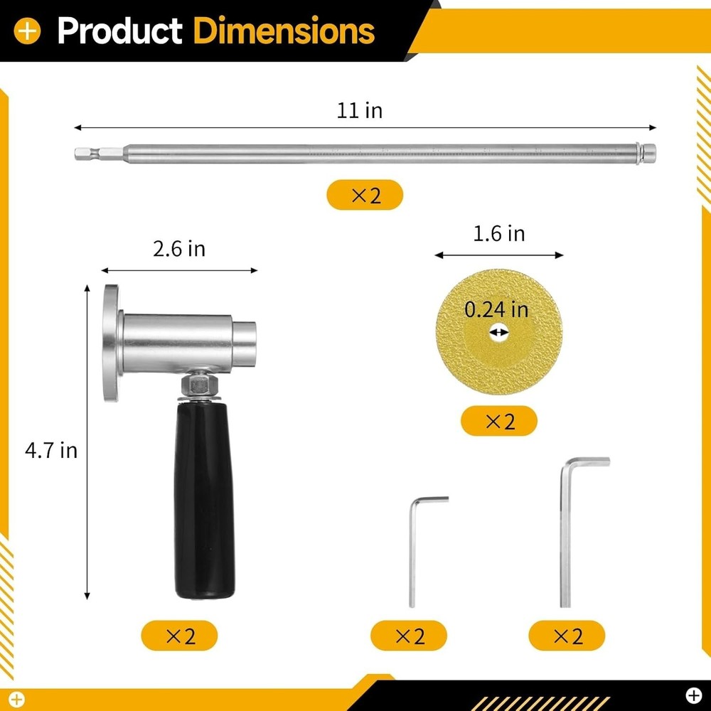 inside Pipe Cutters for PVC Pipe, 2 Sets Pipe Cutter Tools, Includes Diamond Gri