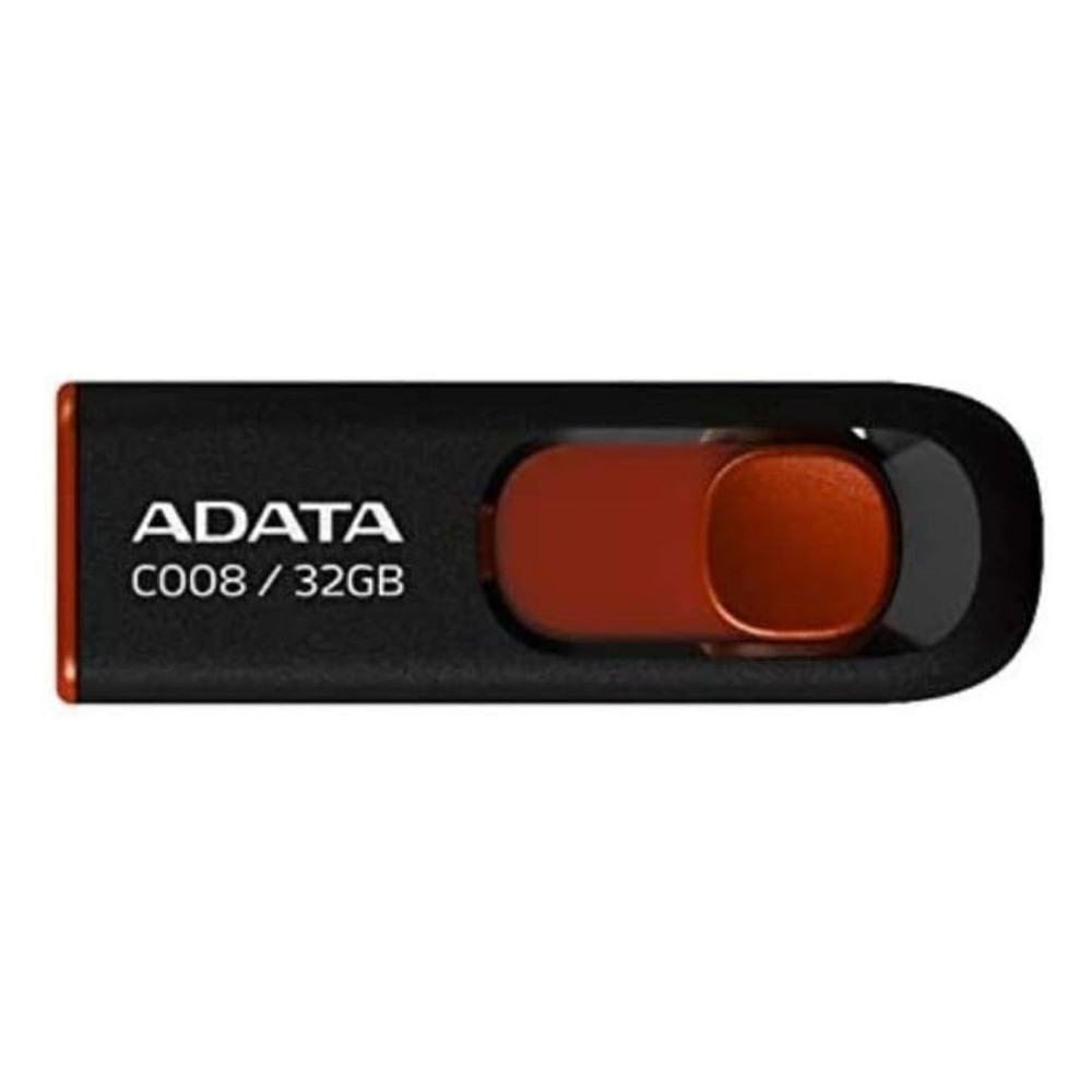 ADATA 32GB USB 2.0 Retractable Capless Flash Drive Memory (Red)