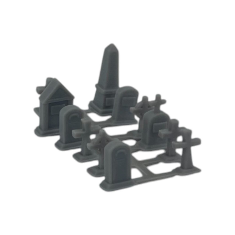 Graveyard Set (12pcs) Resin - N Scale - Gray