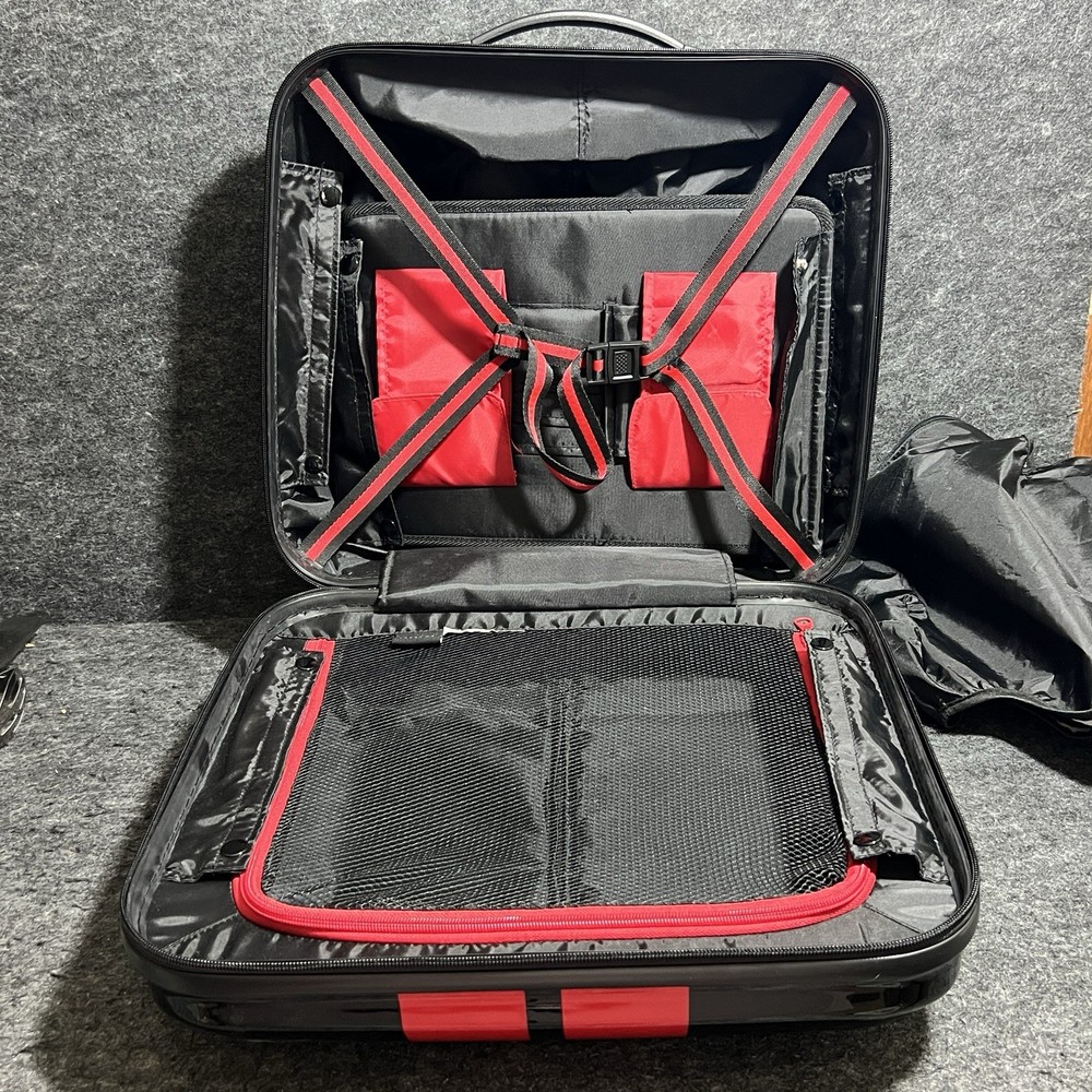 Authentic MINI Cooper Black/Red Rolling/Locking Cabin Trolley Suitcase