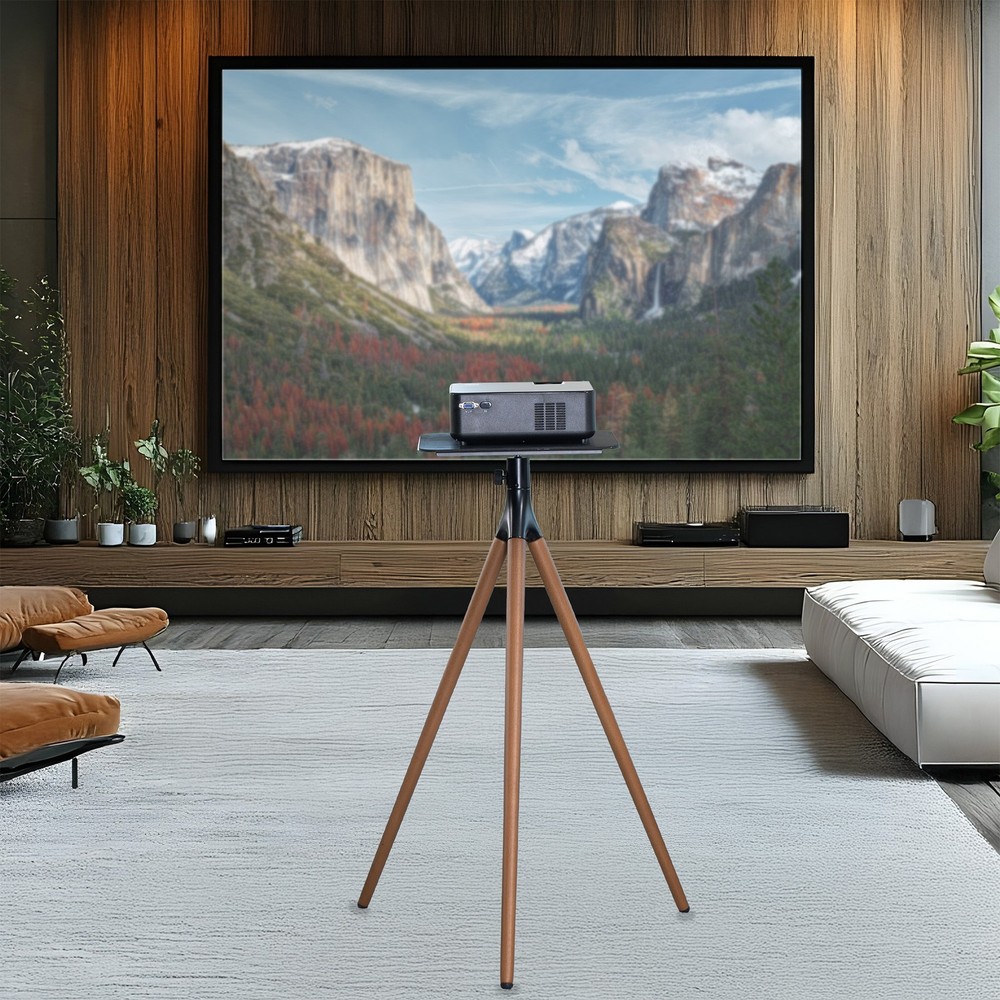 VIVO Dark Walnut Easel Studio Projector Stand