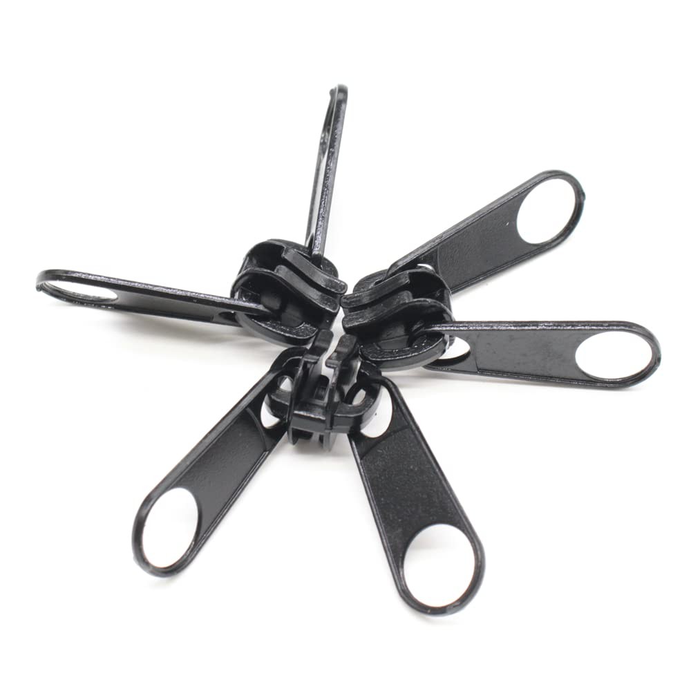 10PCS #10 Black Large Double Sliders Double Sided Pulls for #10 Large Plastic...