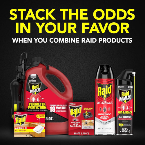 Raid Ant & Roach Killer, Fragrance Free Bug Killer for Home Use, Kills Bugs on C
