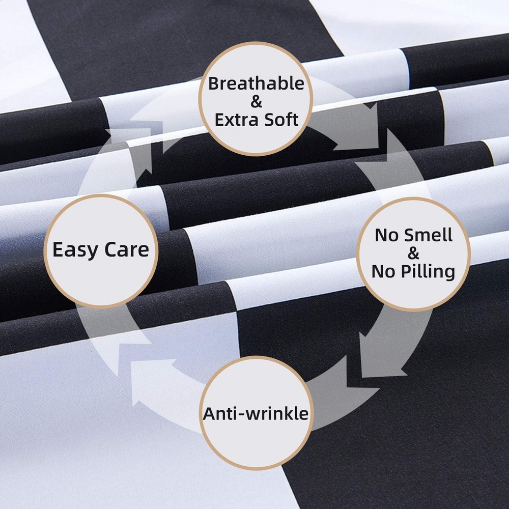 Luxurious Deep Pocket Bed Sheet Set - Full Size Soft Microfiber, Plaid Design
