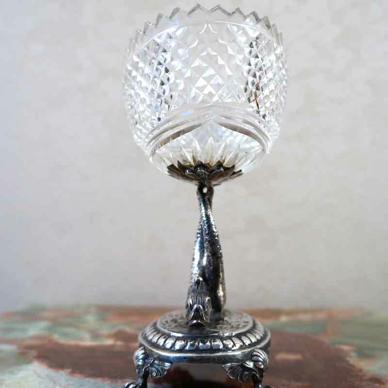 Vintage German Crystal Silver Centerpiece