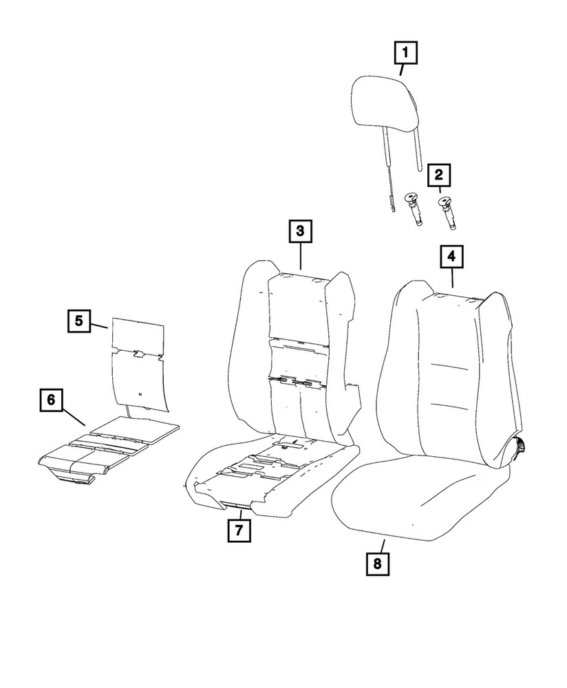 Genuine Mopar Headrest Sleeve Locking 1NE83DX9AE
