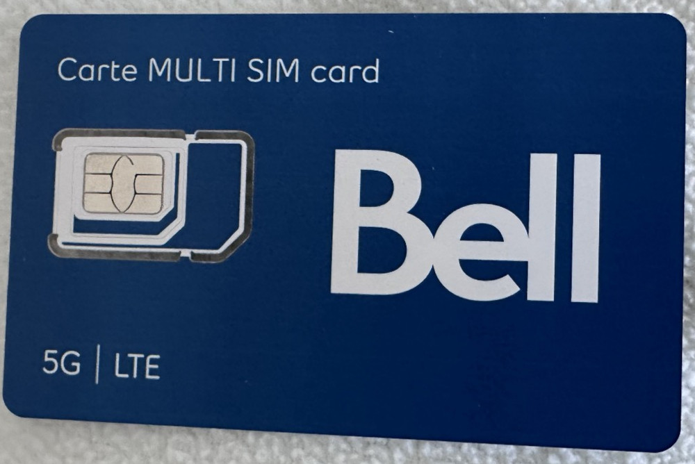 NEW Bell Mobility Sim Card - Triple Cut