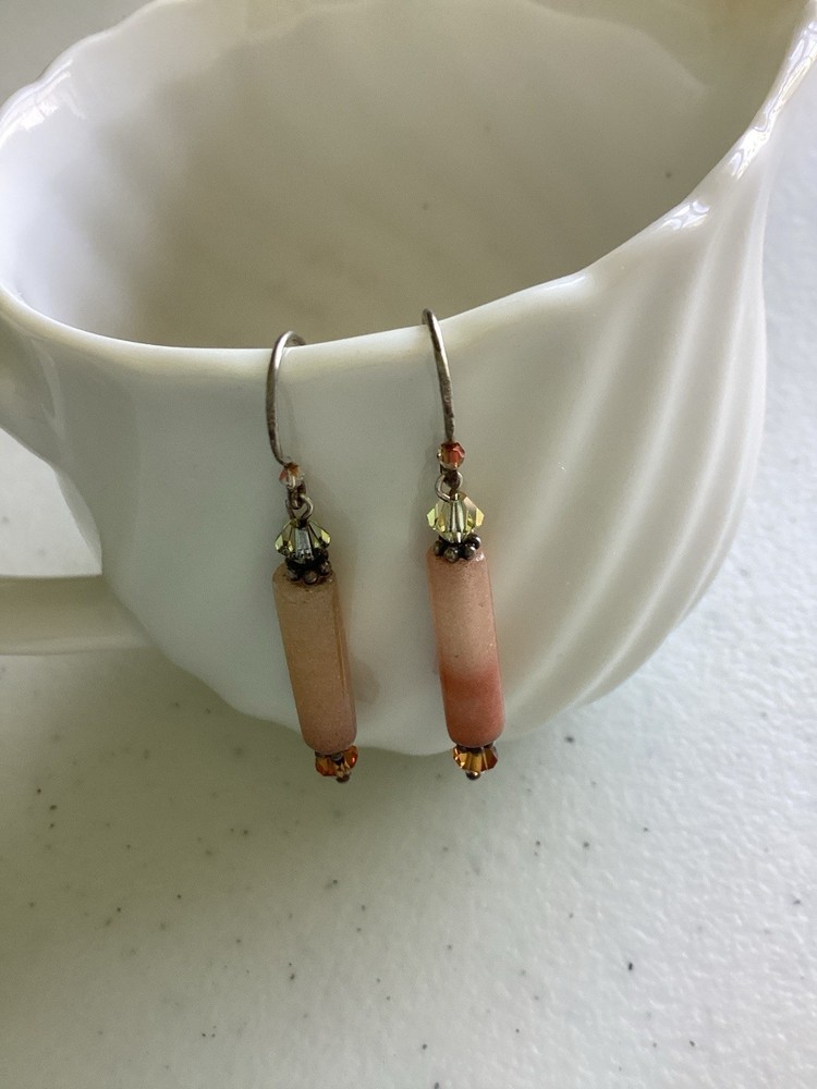 Handmade Earrings With Stone Crystals And Sterling Silver