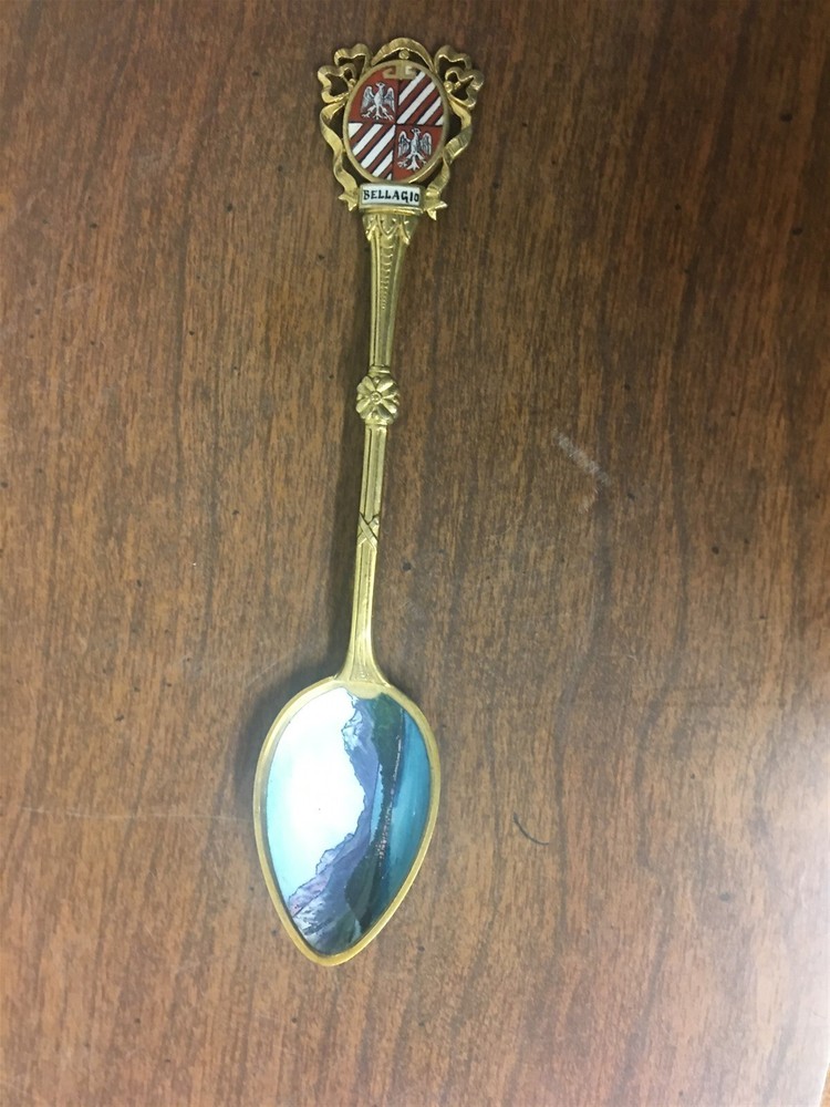 .800 Silver Enamel Bellagio Souvenir Spoon
