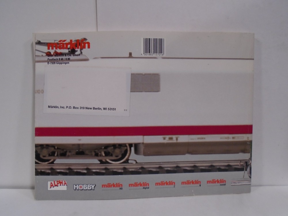 MARKLIN TOTAL PROGRAM 1991/92 E-I MODEL RAILWAY PAPERBACK CATALOG 100 YEARS