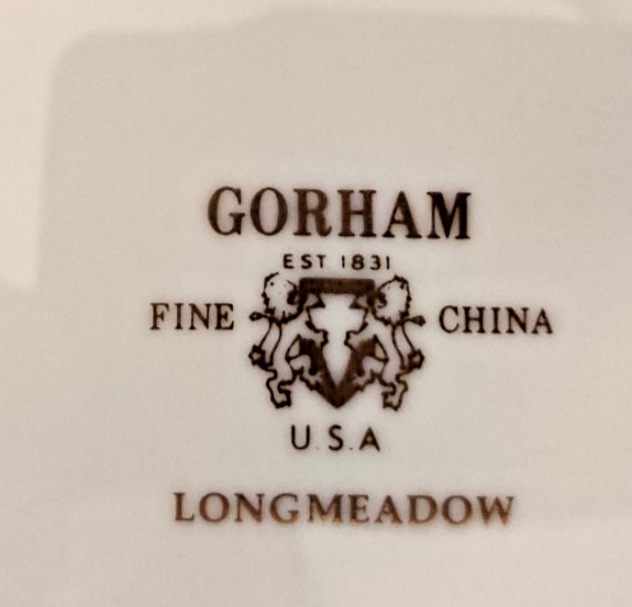GORHAM LONGMEADOW 3 pc Setting NEW! Dinner, Cup, Saucer NOS