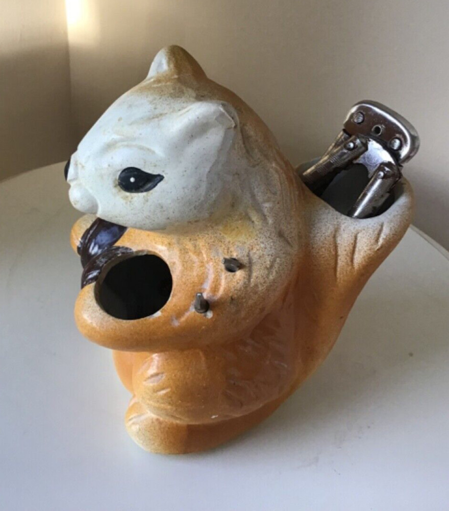 Vintage Ceramic Squirrel Nutcracker With 6 Tools Nutcracker And Picks