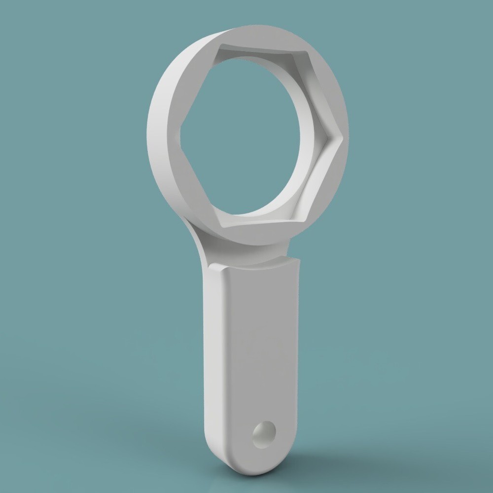 2.5-Inch Wrench (for toilet flush valve nut) - Solid HDPE plastic