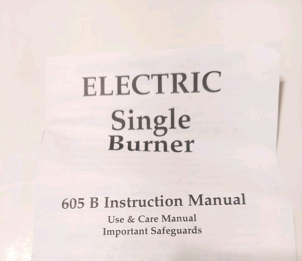 New RIVAL Single Burner Model 605B Black & Stainless Quick Heating 750W Element