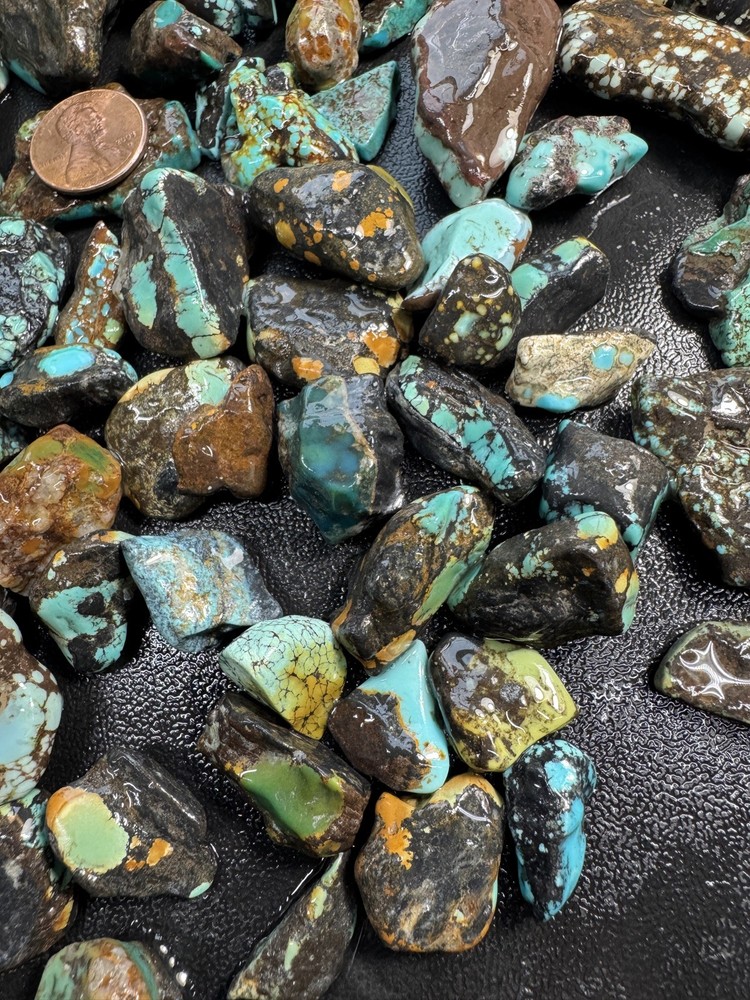 One Pound stabilized Turquoise small nuggets assorted mine free shipping